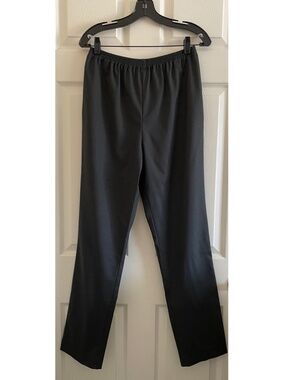 Eskandar New Zealand Wool Dark Green Straight Leg Pants Pull on Elastic Waist